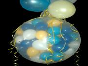 Balóny v balóne - ako vyplniť  balón balónmi