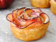 Jablkové ruže - recept na pečenú ružu z jablka a listkového cesta