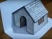 3D domček - ako nakresliť 3D domček 